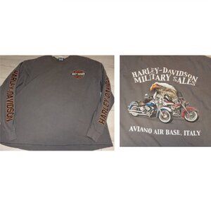 Harley Davidson Military Sales Aviiano Air Base Italy Mens LS Shirt Size 2XL